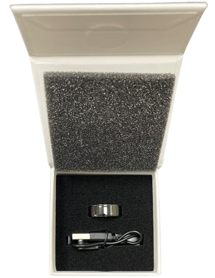 Smart Ring Sleep Tracker Fitness Tracker Ring Health Smart Ring With Heart Rate Monitor, Thermometer With NFC Box Lid