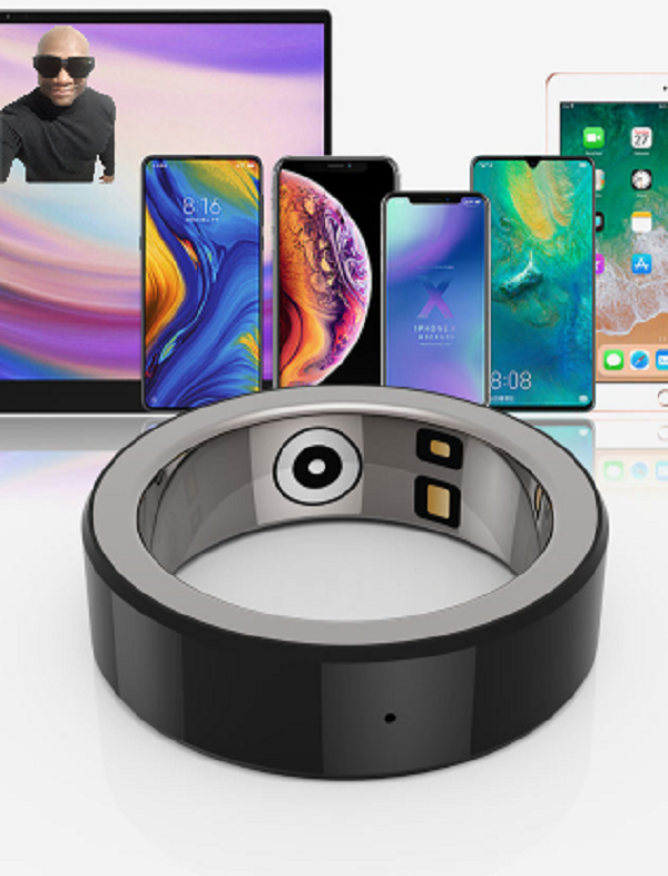 Smart Ring Sleep Tracker Fitness Tracker Ring Health Smart Ring With Heart Rate Monitor, Thermometer With NFC Box Lid