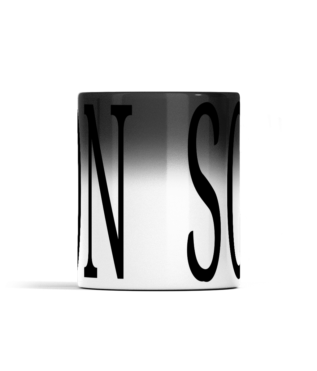 11oz SON Colour Changing Mug For Tea, Coffee Or Hot Drinks Black Colour When Cold SON Appears And Turns To White Ceramic Tea Cup When Warm
