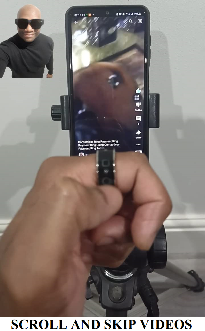 TUITT Smart Ring for Mobile Selfie Ring Camera Photo Taking and Music Play, Pause, Skip, Music Remote Control, Mobile Device Compatible Bluetooth Remote Control with NFC Box Lid