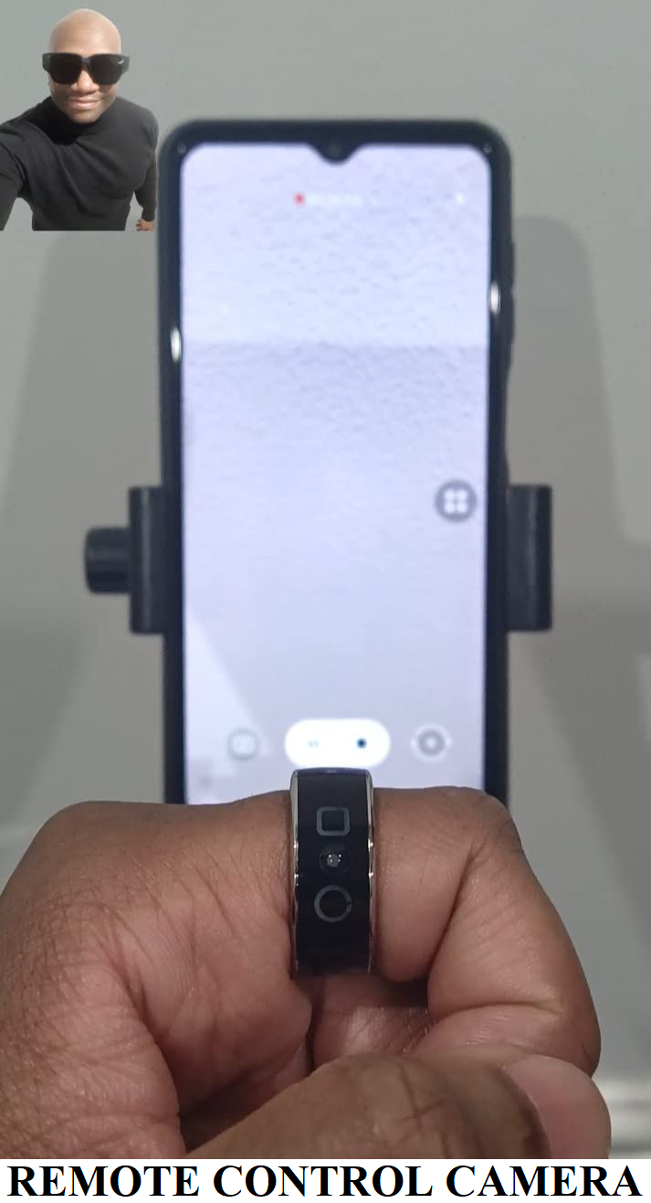 TUITT Smart Ring for Mobile Selfie Ring Camera Photo Taking and Music Play, Pause, Skip, Music Remote Control, Mobile Device Compatible Bluetooth Remote Control with NFC Box Lid