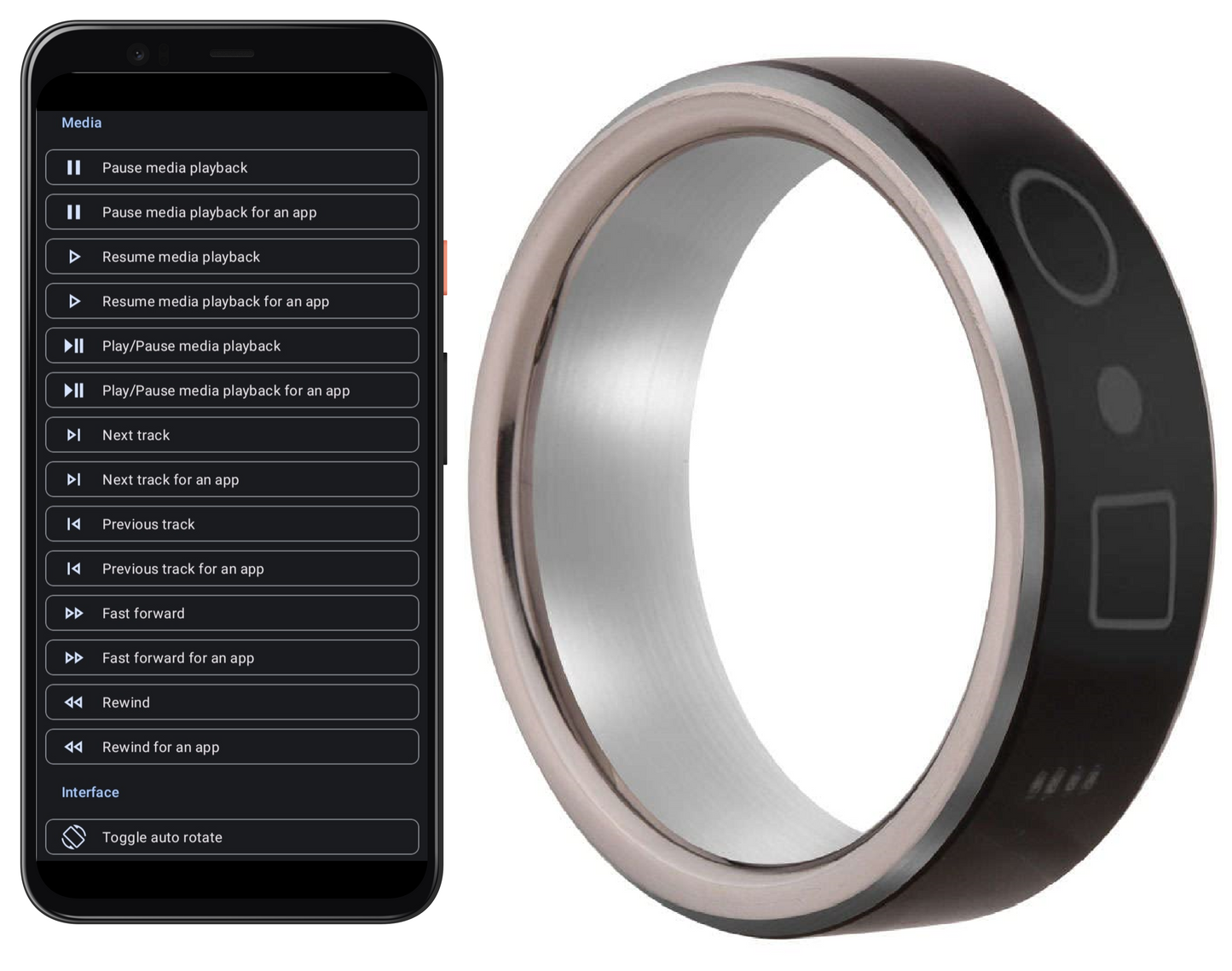 TUITT Music Smart Ring Wearable Remote Control Smart Ring for Wireless Headphones Bluetooth Remote Control Smart Ring for Jog and Walking Music Remote