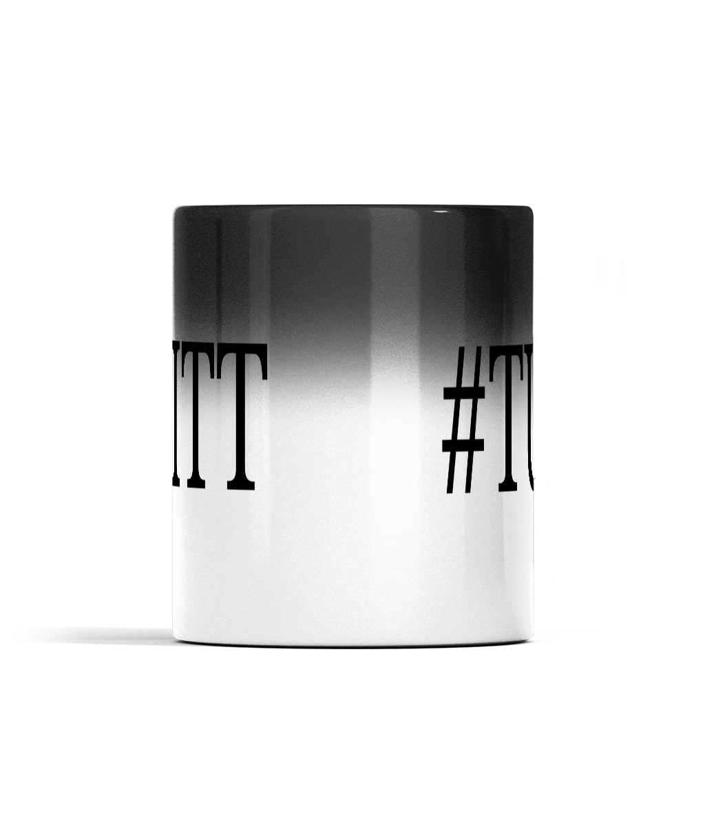 11oz TUITT Colour Changing Mug For Tea, Coffee Or Warm Drinks Black Colour When Cold #TUITT Appears And Turns To White Ceramic Tea Cup When Warm