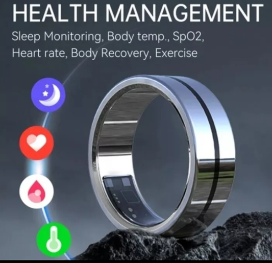 TUITT Dual Mode Remote Control And Sleep Tracking Smart Ring Sleep Tracker Ring Activity Tracker Smart Ring - Stainless Steel