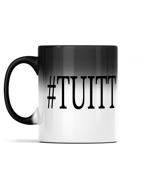 11oz TUITT Colour Changing Mug For Tea, Coffee Or Warm Drinks Black Colour When Cold #TUITT Appears And Turns To White Ceramic Tea Cup When Warm