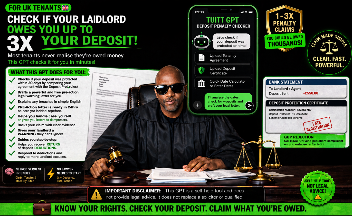 Resell Rights - Landlord Owe You Up To 3× Your Home Or Flat Deposit? (UK) Tenants Check If You Have A Deposit Penalty Payment From Tenancy Letting Agent GPT - Download Delivery