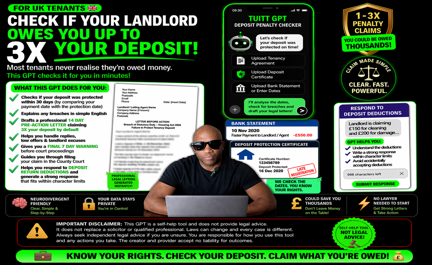 Resell Rights - Landlord Owe You Up To 3× Your Home Or Flat Deposit? (UK) Tenants Check If You Have A Deposit Penalty Payment From Tenancy Letting Agent GPT - Download Delivery